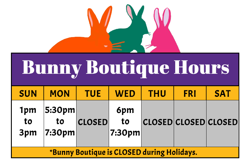 Bunny Boutique Hours