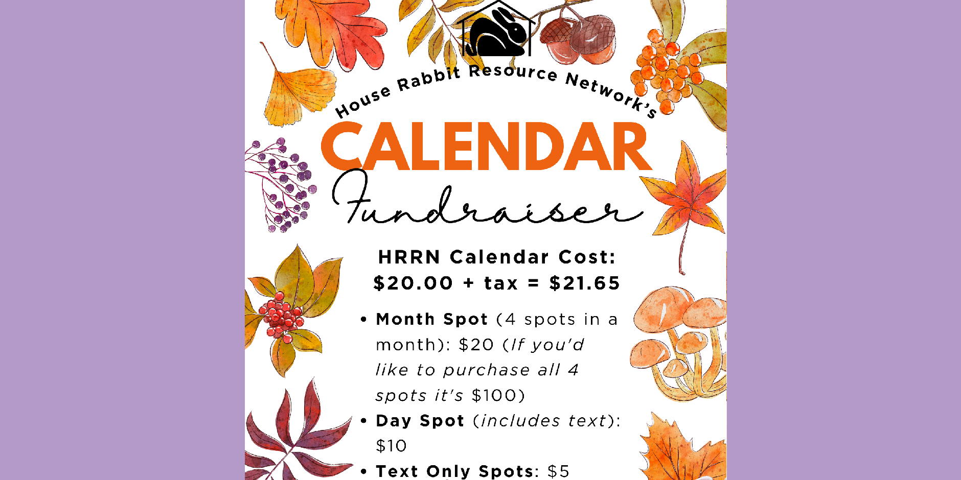 2027 HRRN Calendar: Spots OPEN